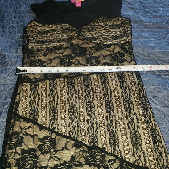Catch My I Size L Floral Lace Bodycon Black  Y2K Mini Dress Mesh Whimsygoth - Picture 7 of 8
